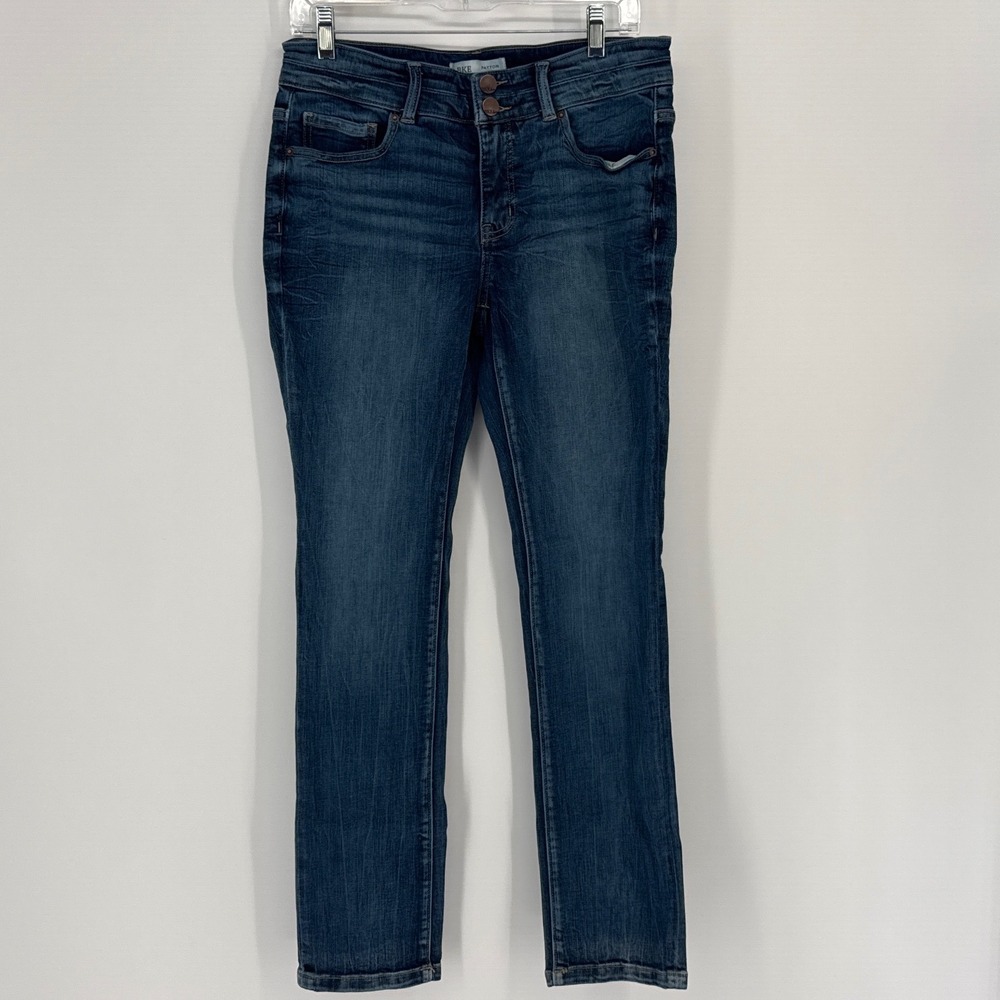 BKE Payton Women 28x30 Jeans Blue Mid-Rise Classic Skinny Double Button Stretch